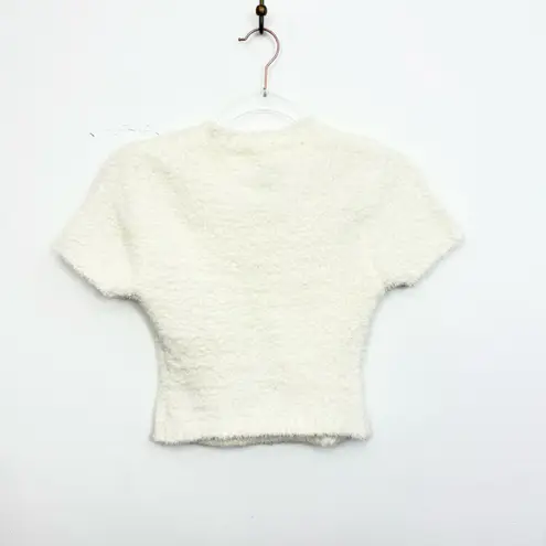 SKIMS Cozy Knit Cropped T-Shirt Bone / Cream