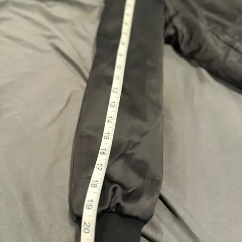 SEEK the Label Women’s Seek Sz: S black satin bomber jacket corset-style lace-up back.