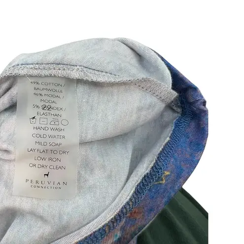 Peruvian Connection Poppy Maxi Dress Floral Print Sleeveless Blue Size Small