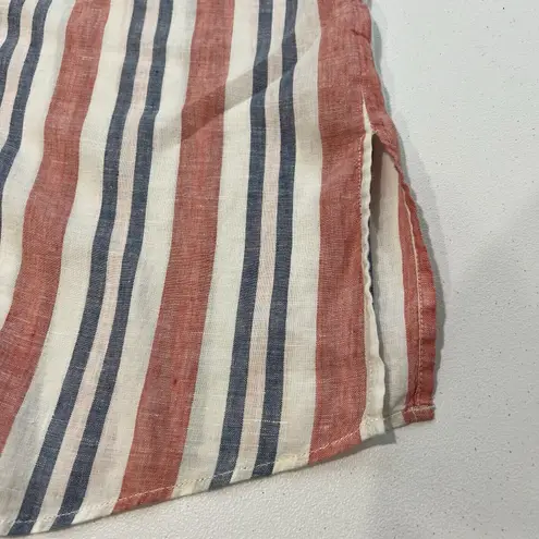 Artisan NY 100% Linen Tunic Women’s Top Size Small Long Sleeve Striped Button Up