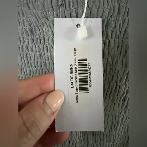 Baltic Born Green Off-Shoulder Bodycon Midi Dress. Sage Green