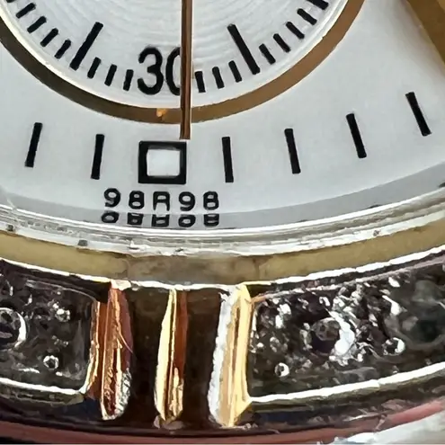 Bulova Chronograph Diamond Ladies Watch Pearl Dial Two-Tone Bracelet Case