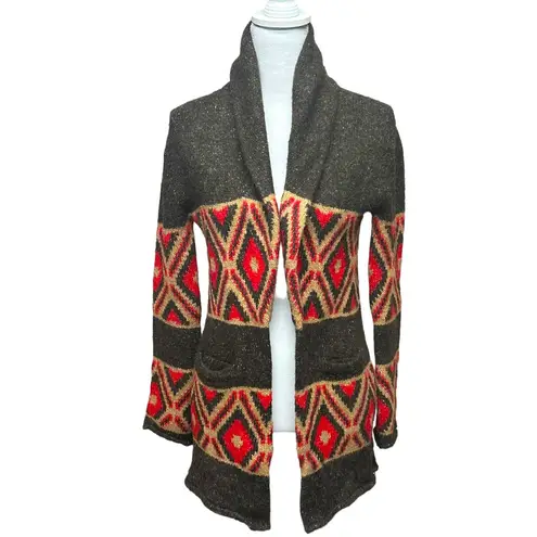 Press Southwestern Wool Blend Shawl Cardigan Sweater Size S
