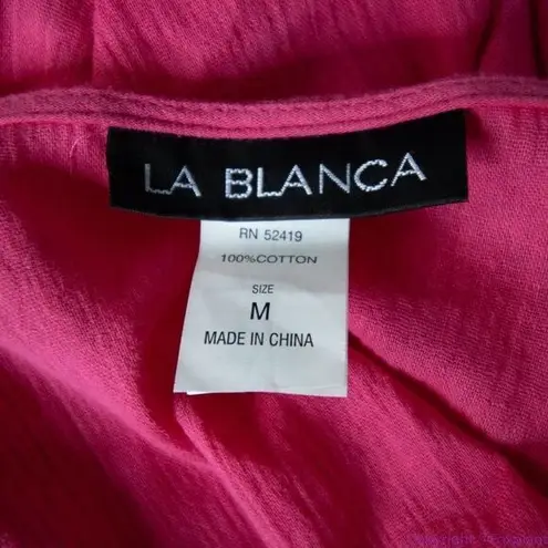 La Blanca pointelle cotton pink tunic, coverup size M