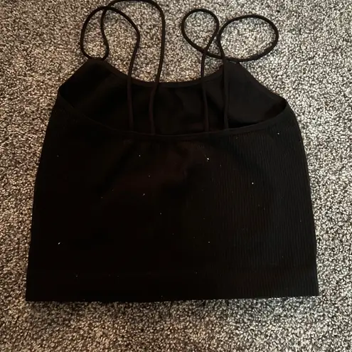 Colsie Black Fitted Crop Camisole