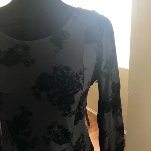 Planet Gold JUNIORS FLOCKED FIT FLARE DRESS BLACK