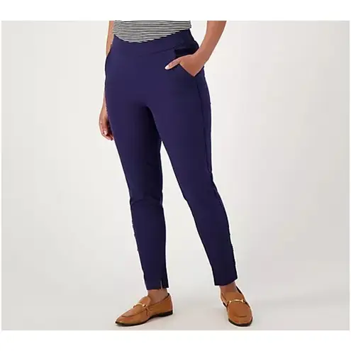 Isaac Mizrahi Live! 24/7 Stretch Slim Leg Ankle Pants Navy Blue Size 18W NWOT