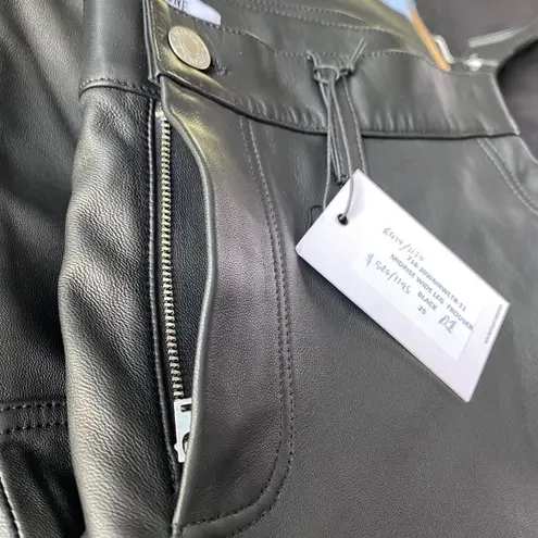 RE/DONE $1236 NWT MIDRISE WIDE LEG LEATHER *SAMPLE* JEANS SZ 25