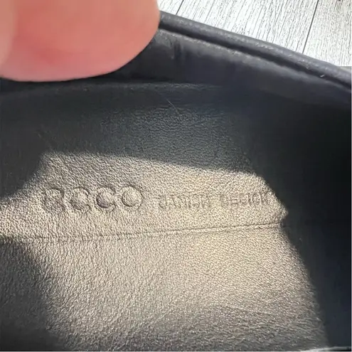 Ecco Women's Leather Soft 7 Woven Slip-On Shoes Black Size 8-8.5 /39 Sneakers