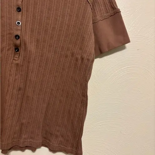 Ruff Hewn  Brown Ribbed Button-Down Top - Image 6