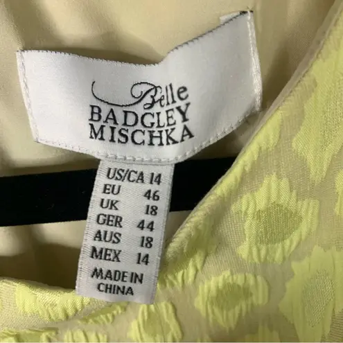 Badgley Mischka  Belle leopard jacquard color block‎ sheath dress size 14