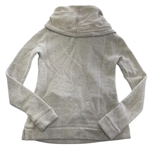 J.Crew Sweater Womens XS Petite Beige Cowl Funnel Neck Kangaroo Pocket E0856