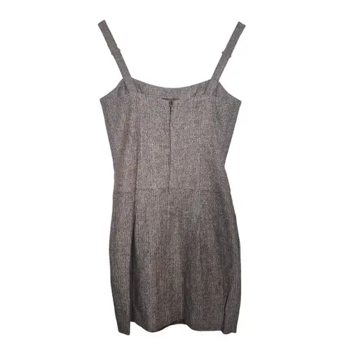 Vertigo Paris Brown Tweed Sheath Mini Dress Formfitting Twee Pockets Size XS NWT