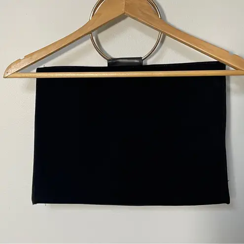 Carolina Herrera Good Girl Black Velvet Bag with Gold Hoop Handle