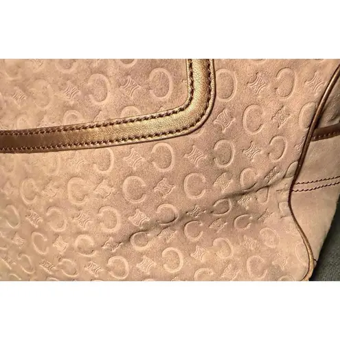 CELINE Tan Suede and Leather Boogie Bag