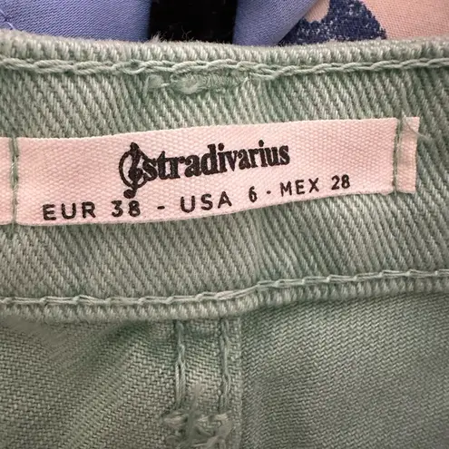 Stradivarius  Green Jean Shorts Size 6