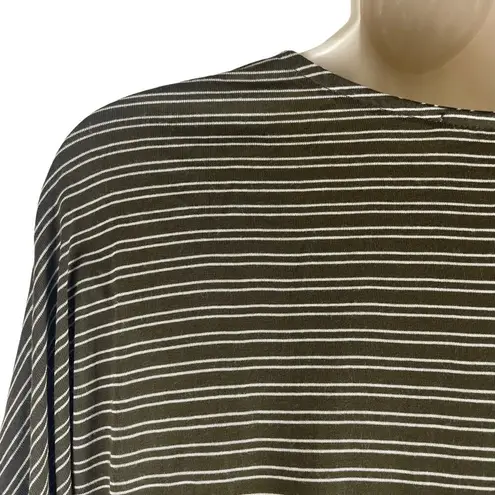 Soft Joie 3/4 Dolman Sleeves V Neck Striped Casual Top Green Size XS
