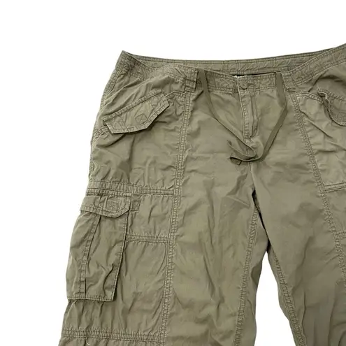 Norma Kamali Cropped Cargo Pants Pockets Utility Y2K Army Green size 18