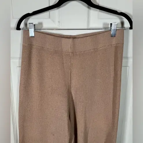 Comfy Knit Wide Straight Leg Tan Lounge Pants Size XL