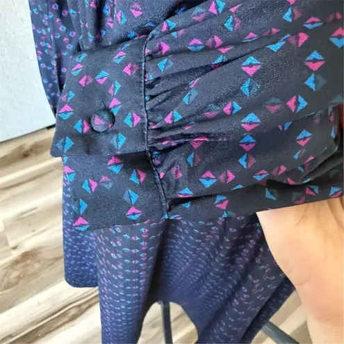 Derek Lam Women's Geo Print Peasant Midi Dress Size 44 Multicolor Fall