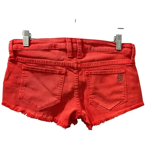 Franky B. NWT Low Rise Red/Pink Denim Jean Shorts Size 26 Cutoff Casual Summer Pink