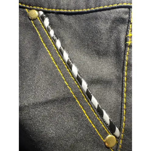 Unique Vintage Star Power Flare Jeans Contrast Stitching 1X/16