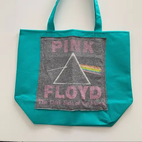 Via Penny Lane Reworked Apparel | Pink Floyd Cyan Green Nylon Tote Bag