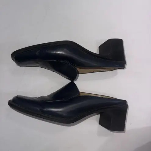 Baretraps Twinkle Leather Black Mules Slip On Clogs Comfort Bare Traps Shoes 7.5