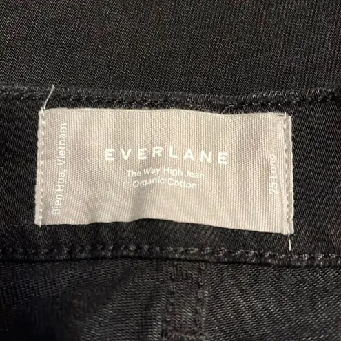 Everlane  The Way High Jean organic cotton in coal raw hem Sz 25 Long Regular NWT