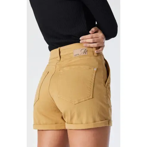 Mavi Sheena Hi Rise Curly Twill Straight Shorts Size 26 Dark Yellow Golden NWOT