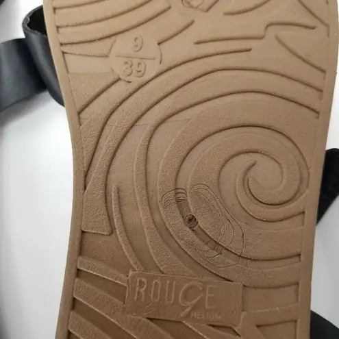 Rouge Helium Womens Ankle Strap Sandals Black Cut Out Adjustable Buckle Size 9