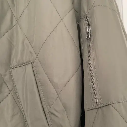 Thread & Supply Olive Green Quilted Bomber Jacket Women Size Extra Small NEW XS