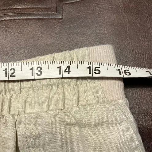 Company Ellen Tracy Linen Blend Skort Beige Drawstring Waist Lined Size S Tan