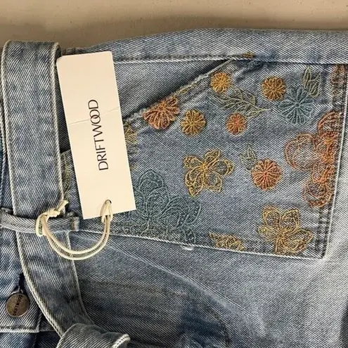 Driftwood New sz 29/8 paper bag high rise belted floral embroidered shorts