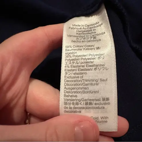 J. Crew Factory Pique Polo Short Sleeve Top in Navy Blue Sz M NEW Size M