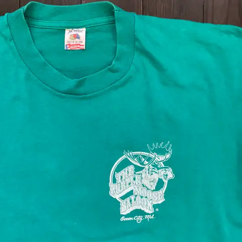 Vintage Y2K The Purple Moose Lagoon Ocean City M.D Green Short Sleeve Shirt XL