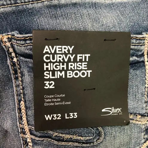 Silver Jeans Co. Avery Slim Bootcut Women's Denim Jeans in Indigo Size 32 X 33 Blue