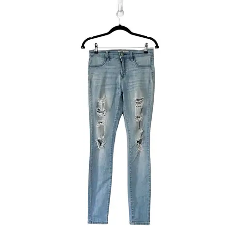 PacSun  Light Wash Mid Rise Distressed Jeggings Sz 26