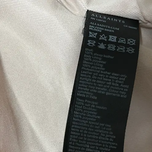 All Saints | Light Pink Leather Biker Jacket Size 0