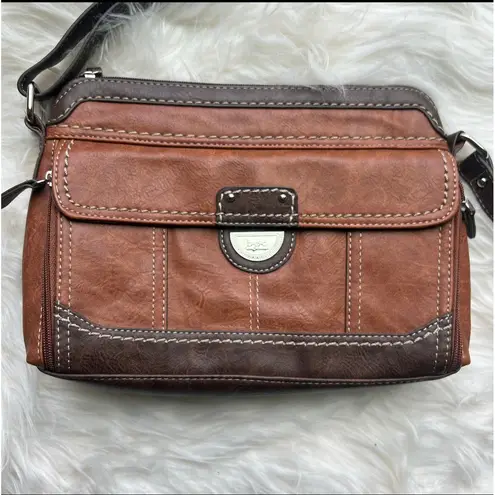 B.O.C. Crossbody purse Women's Brown Faux Leather Crossbody Purse Shoulder Bag