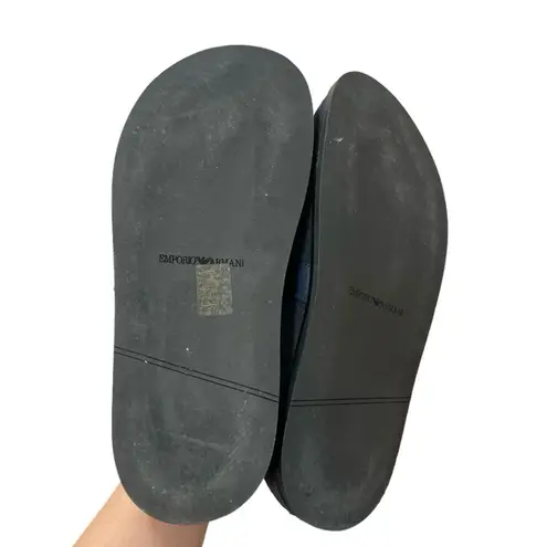 Emporio Armani Men’s Denim Leather Loafers Size 11 Made in Italy