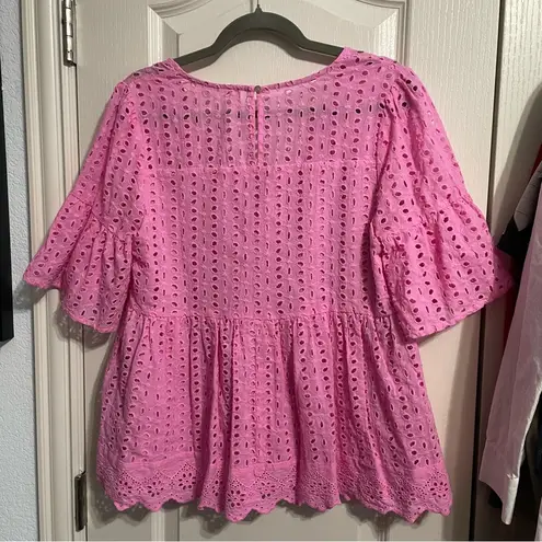 The Impeccable Pig 💖 NWOT Pink Eyelet Lace Blouse