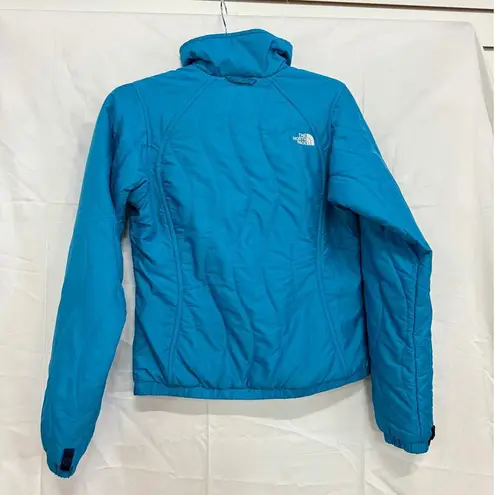 The North Face  Long Sleeve Full Zip Quilted Puffer Jacket aqua Blue Women XS
