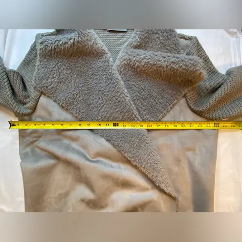 Bagatelle suede Faux Fur Knit Jacket sweater Coat, Size 2X