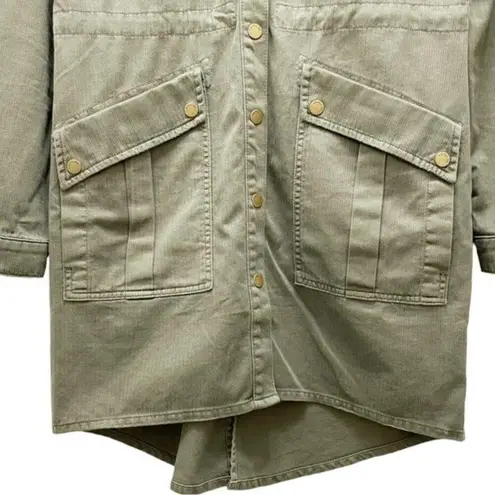 Level 99 Utility Long Anorak Jacket Barn Coat Cactus Green Women's Size Medium