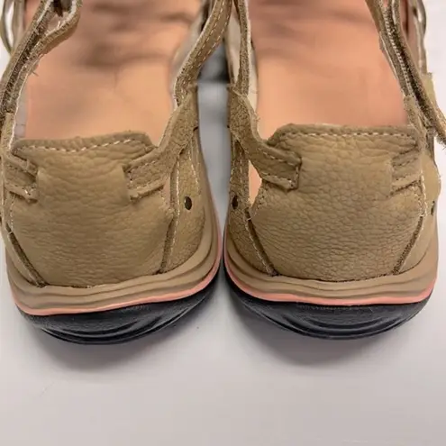 Jambu Women’s Closed Toe Terrain Sandals 8M Taupe Brown Pink Hook & Loop Straps