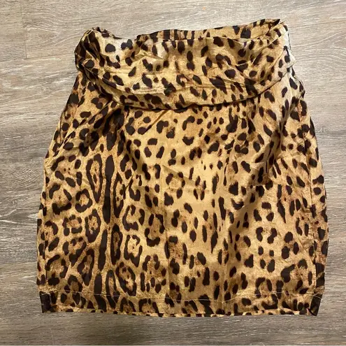 Season Js…100% Sild Cheetah Print Mini Skirt Size M Tan Size M