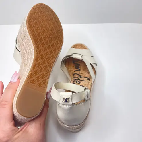 Sam Edelman | Modern Ivory Boho Woven Leather Wedges Marietta