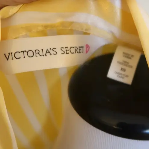 Victoria's Secret Vintage 90s Victoria’s Secret Yellow striped satin pajama set