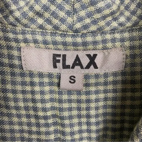 Flax Green Plaid Linen Button Front Shirt Jacket Sz.S NWT